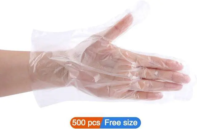 Alt view image 3 of 7 - LOVENJOY 500 PCS Clear Disposable Food Service Gloves, Free Size