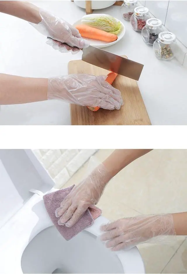 Alt view image 7 of 7 - LOVENJOY 500 PCS Clear Disposable Food Service Gloves, Free Size