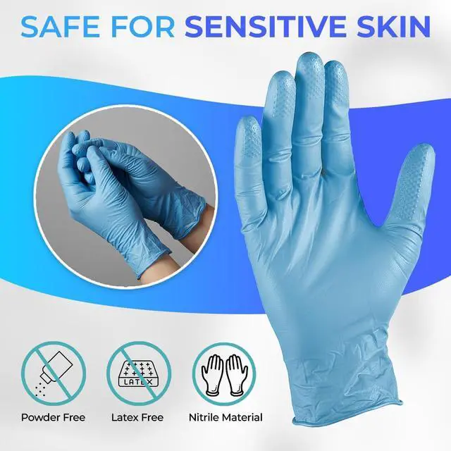 Alt view image 4 of 7 - PureLife Medical Gloves Disposable Latex free- Blue Nitrile Gloves