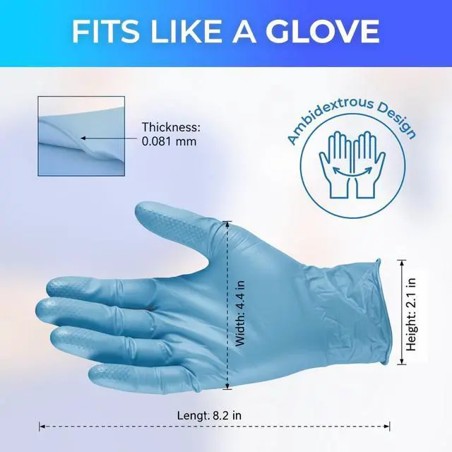 Alt view image 7 of 7 - PureLife Medical Gloves Disposable Latex free- Blue Nitrile Gloves