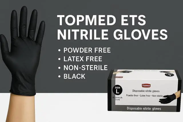 Alt view image 5 of 7 - Nitrile Gloves Household Cleaning Gloves Powder-Free Latex-Free, Non-Sterile Black 100-Count
