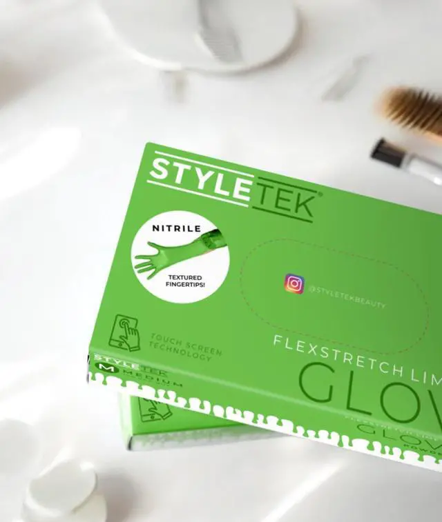 Alt view image 3 of 7 - STYLETEK Nitrile Lime Green Glove, Disposable Glove, Powder Free, Thick Quality, Latex-Free, Salon, Home,Gardening, Mutli Use