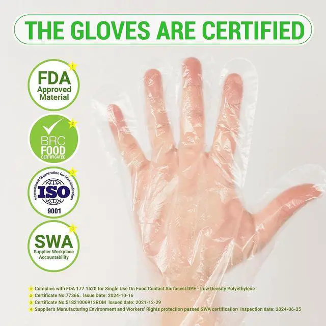 Alt view image 3 of 7 - Disposable Plastic Gloves Food Handling Service Gloves Disposable For Cooking