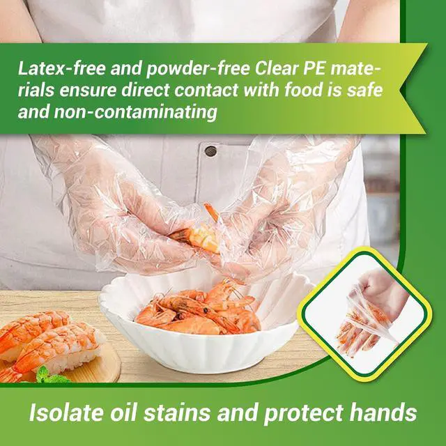 Alt view image 6 of 7 - Disposable Plastic Gloves Food Handling Service Gloves Disposable For Cooking