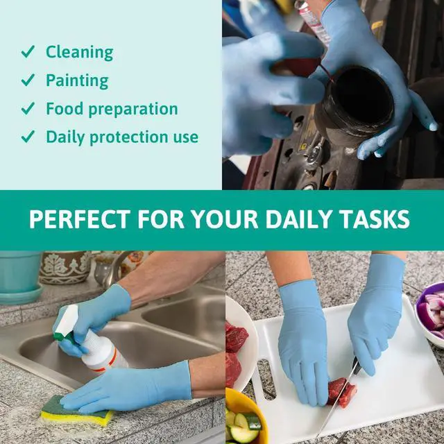 Alt view image 4 of 7 - Microflex 92-134 Disposable Nitrile Gloves for Cleaning w/Textured Fingertips