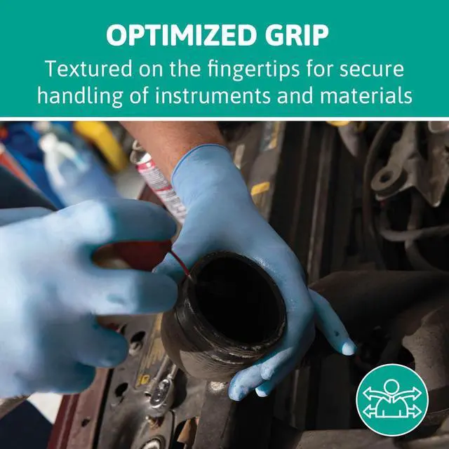 Alt view image 6 of 7 - Microflex 92-134 Disposable Nitrile Gloves for Cleaning w/Textured Fingertips