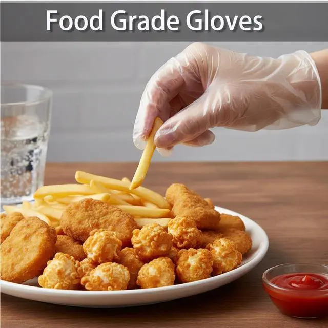 Alt view image 5 of 6 - Disposable Kid Vinyl Gloves, Clear Vinyl Glove for Children/Adult, Transparent Glove for Cooking, Cleaning (S/M/L)