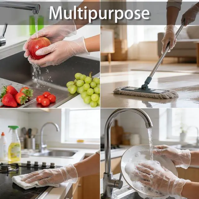 Alt view image 6 of 6 - Disposable Kid Vinyl Gloves, Clear Vinyl Glove for Children/Adult, Transparent Glove for Cooking, Cleaning (S/M/L)