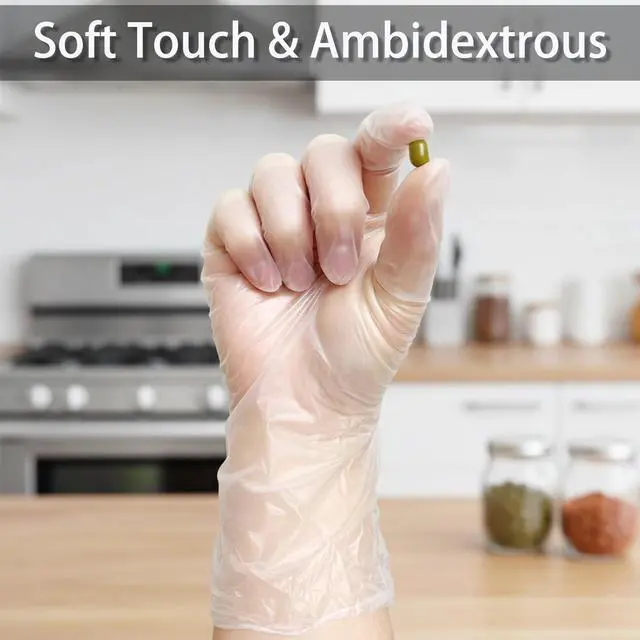Alt view image 3 of 6 - Disposable Kid Vinyl Gloves, Clear Vinyl Glove for Children/Adult, Transparent Glove for Cooking, Cleaning (S/M/L)