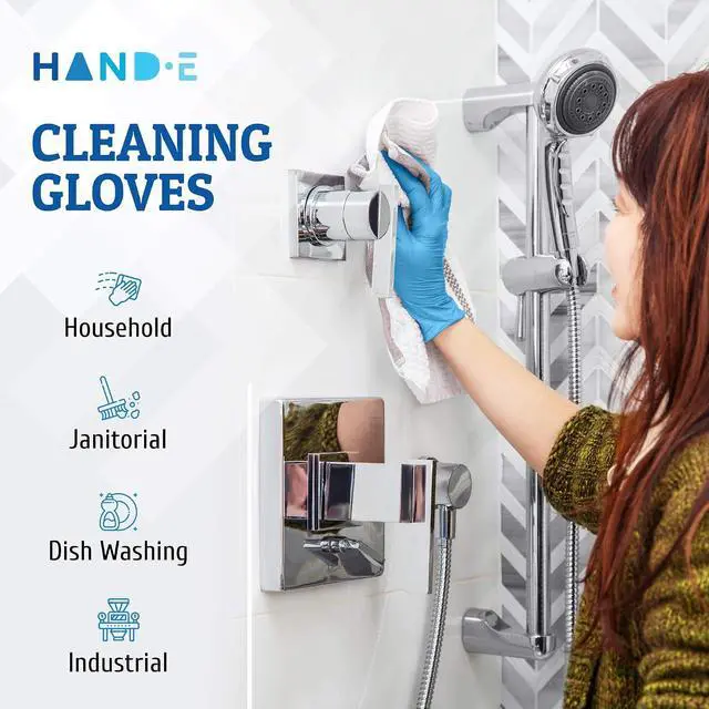 Alt view image 4 of 7 - Hand-E Touch Blue Nitrile Disposable Gloves - Latex Free Medical Exam Gloves, Powder Free, Food Safe, Cooking