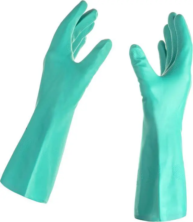 Alt view image 2 of 7 - Tusko Products Best Nitrile Rubber Cleaning, Household, Dishwashing Gloves, Latex Free, Vinyl Free, Reusable not Disposable, Medium M (1 Pair)