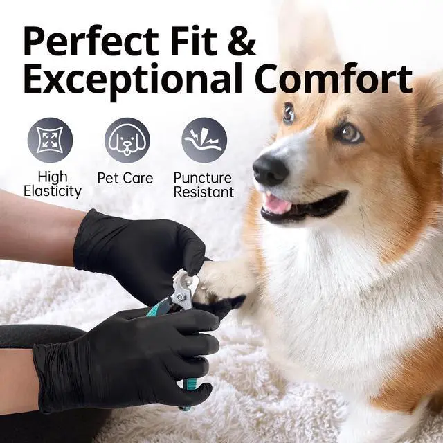 Alt view image 2 of 7 - SwiftGrip Disposable Nitrile Exam Gloves, Black Nitrile Gloves Disposable Latex Free for Medical, Cooking & Esthetician