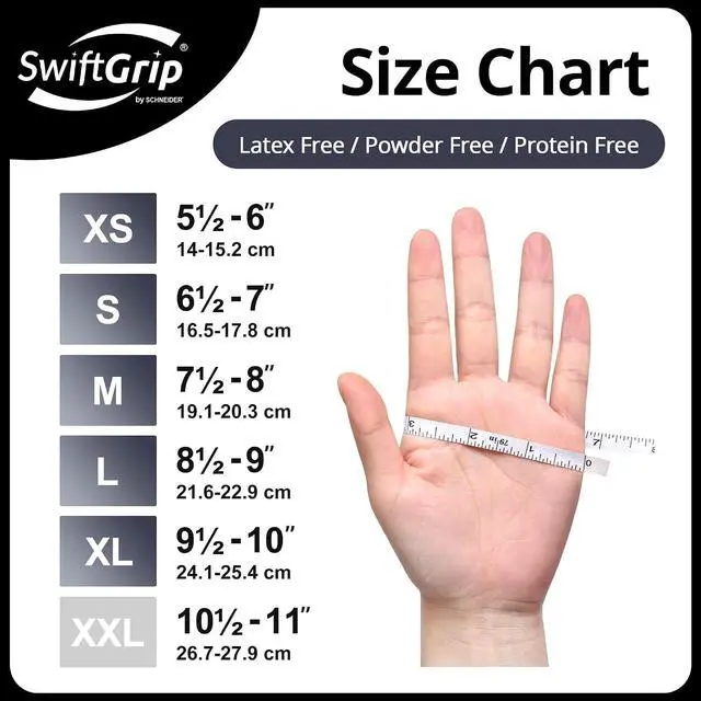 Alt view image 7 of 7 - SwiftGrip Disposable Nitrile Exam Gloves, Black Nitrile Gloves Disposable Latex Free for Medical, Cooking & Esthetician