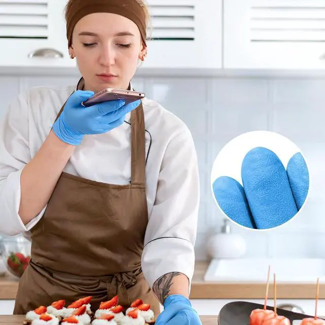Alt view image 4 of 7 - SwiftGrip Disposable Nitrile Exam Gloves, Blue, Latex Free, Medical Gloves for Cleaning, Food-Safe, Powder Free, Non-Sterile