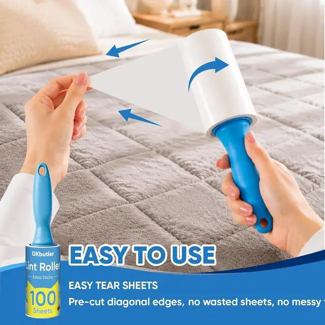 Alt view image 5 of 7 - 600 Sheets Lint Roller for Pet Hair, Lint Remover Extra Sticky | Extra Sticky with Spiral Easy Tear & Ergonomic Handle, Multipurpose for Clothes, Furniture, Carpet & Car Seats