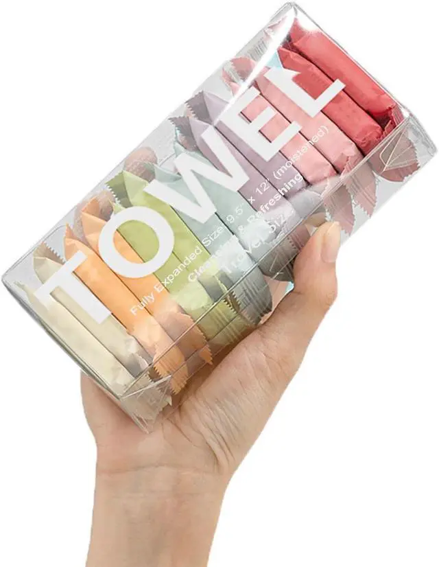 Alt view image 2 of 6 - Compressed Towel Tablet Portable Face Towel Washcloth (28 Pack) | Reusable Wet and Dry Disposable Towel, Baby Towel or Dog Towel Camping Wipes for Travel Hiking Home Beauty (Bluk)
