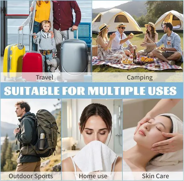 Alt view image 6 of 7 - Compressed Towels, Large Size Disposable Face Compressed Towel, 30 PCS Ultra Soft Portable Washcloths Tablets Reusable for Travel, Camping, Hiking, Sport, Beauty, Home Hand Cloths, Outdoor