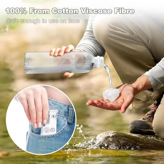 Alt view image 4 of 7 - 30 Pack Disposable Washcloths for Travel Compressed Towels Tablets | Portable Disposable Face Towel, Thick Reusable Travel Wash Cloth for Camping Hiking Outdoor Sports Beauty Salon Trip Hotel