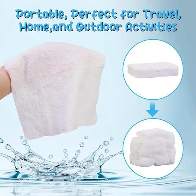 Alt view image 5 of 7 - Cottonessence Premium Compressed Towels (50-Pack) - 9.4" x 11.8" Individually Wrapped Coin Tissues, Portable Towels for Travel, Hiking, Gym, Spa, Beauty Salon, Makeup, Baby Care, Outdoor Use