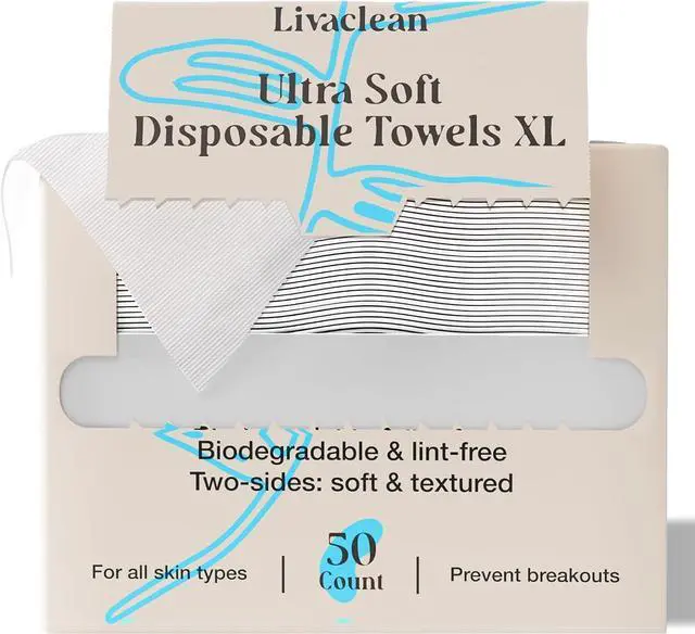 Main image of 50 CT Face Cloths for Washing Face Biodegradable Viscose Disposable Face Towel Ultra Absorbent Clean Towels Wipes for Skincare & Makeup Removal Lint-Free Facial Towelettes for Sensitive Skin