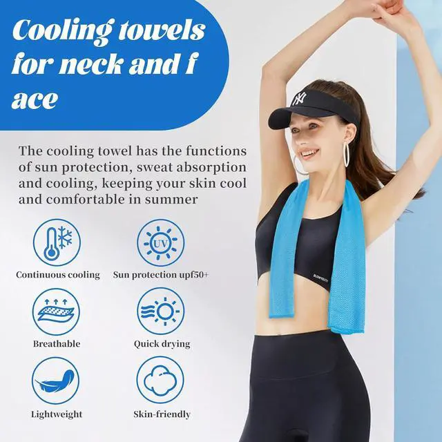 Alt view image 3 of 7 - PAWPRO 4 Packs Soft Breathable Cooling Towels for Neck and Face(40"x12") | Waterproof Bag, Carabiner, Microfiber, for Yoga, Sport,Gym,Camping