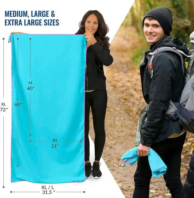 Alt view image 4 of 6 - VENTURE 4TH Quick Dry Travel Towel, Ultra Soft Microfiber - 3 Sizes | Odor-resistant, absorbs 7x more than cotton. Fast-drying, skin-friendly microfiber. Includes tear-resistant carry bag.