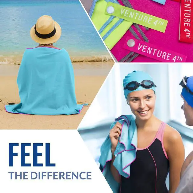 Alt view image 5 of 6 - VENTURE 4TH Quick Dry Travel Towel, Ultra Soft Microfiber - 3 Sizes | Odor-resistant, absorbs 7x more than cotton. Fast-drying, skin-friendly microfiber. Includes tear-resistant carry bag.