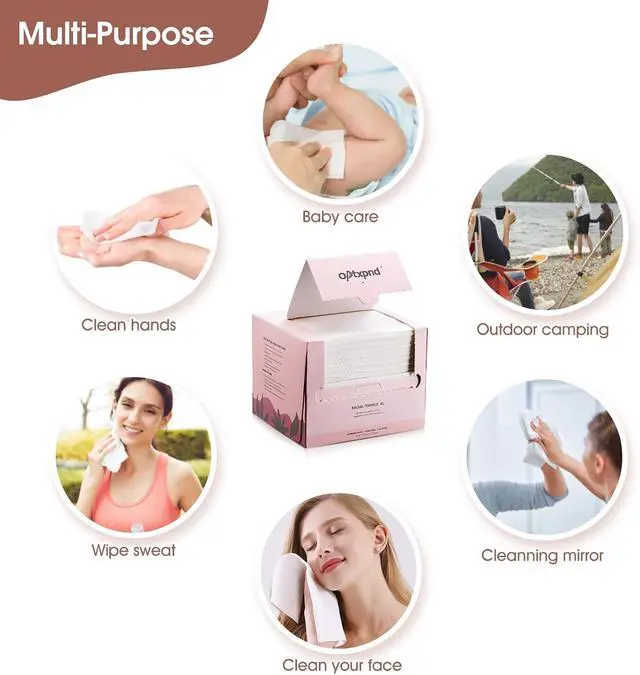 Alt view image 7 of 7 - Disposable Face Towel Cloth Thicker Large Size 10"X12"Face Towelettes Disposable for Washing Clean Skin Towels Cleaning Towels