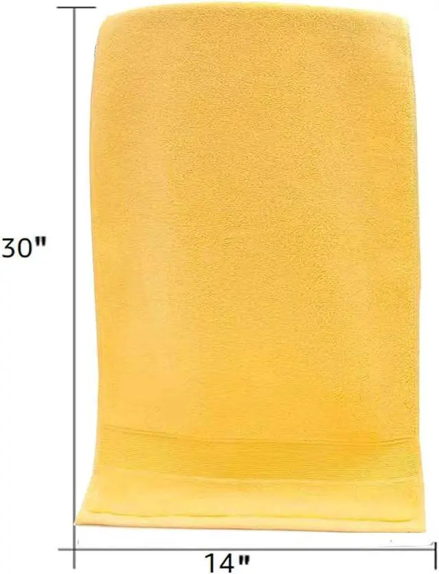 Alt view image 6 of 7 - Lchkrep 2 Pack Cotton Hand Towels, Cotton Salon Thick Towels - Gym Towel 14" x 30", Face Cloth, Soft and Absorbent Washcloths Set for Home Bathroom Hotel (Yllowe-2PACK)