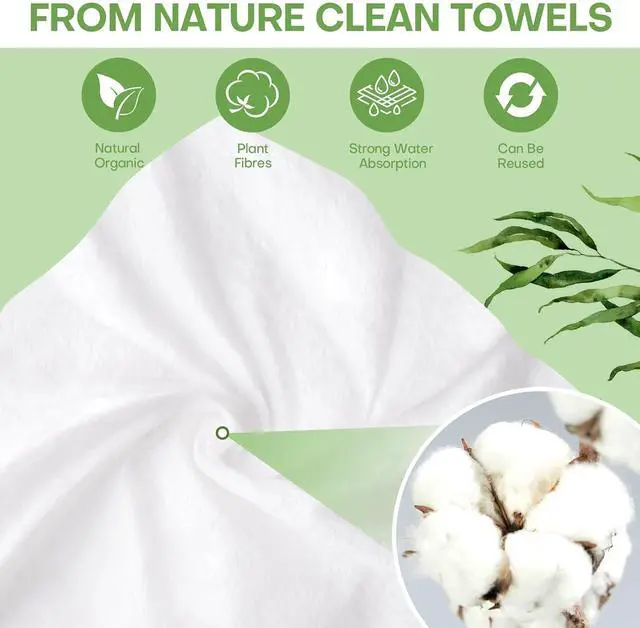 Alt view image 2 of 7 - Compressed Towel Tablets 100 Count, Disposable Face Towels for Travel, Thick Soft Washcloths, Compact Coin Tissues for Skin Care, Gym, Camping, Home, 9 x 7.8 in
