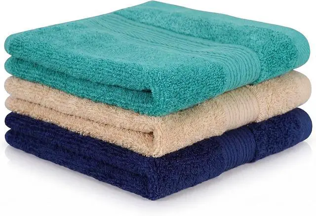 Main image of Wash Cloths 3 Pack for Face, 100% Cotton Soft Bath Towels | 100% cotton face towels with soft absorbency and quick drying. Perfect for face, body, shower and bathroom use.