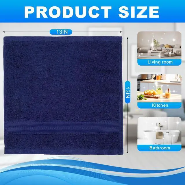Alt view image 2 of 7 - Wash Cloths 3 Pack for Face, 100% Cotton Soft Bath Towels | 100% cotton face towels with soft absorbency and quick drying. Perfect for face, body, shower and bathroom use.