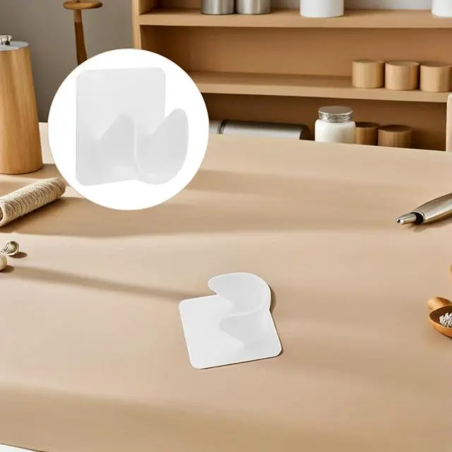 Alt view image 5 of 7 - Uonlytech No Drilling Curtain Rod Holder 2-Pack Strong Adhesive Shower Rod Support Bracket Nail-Free Wall Mount 1.65X1.65X0.78 Inch Easy Peel and Stick Installation