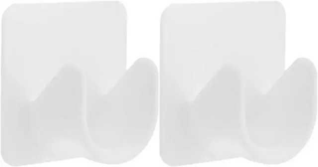 Alt view image 7 of 7 - Uonlytech No Drilling Curtain Rod Holder 2-Pack Strong Adhesive Shower Rod Support Bracket Nail-Free Wall Mount 1.65X1.65X0.78 Inch Easy Peel and Stick Installation