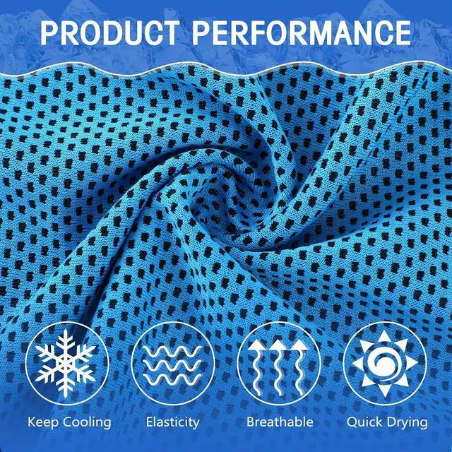 Alt view image 3 of 7 - Hosuly 6 Pack Cooling Towels 40"x12", Light Blue