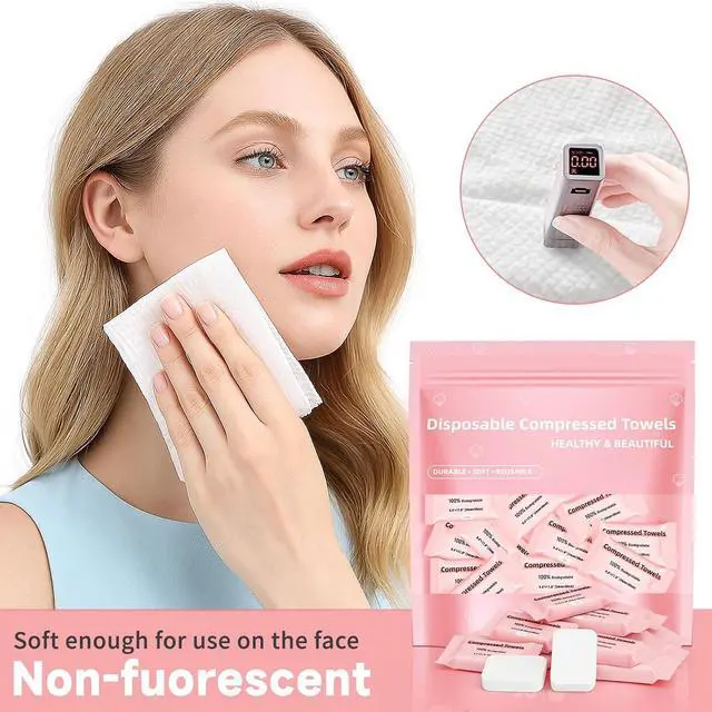 Alt view image 4 of 7 - Disposable Compressed Face Towels, Ultra Soft Large Size Compressed Towel Tablets Portable Washcloth Reusable for Travel Camping Hiking Outdoor Sports Beauty Salon (30Pcs)