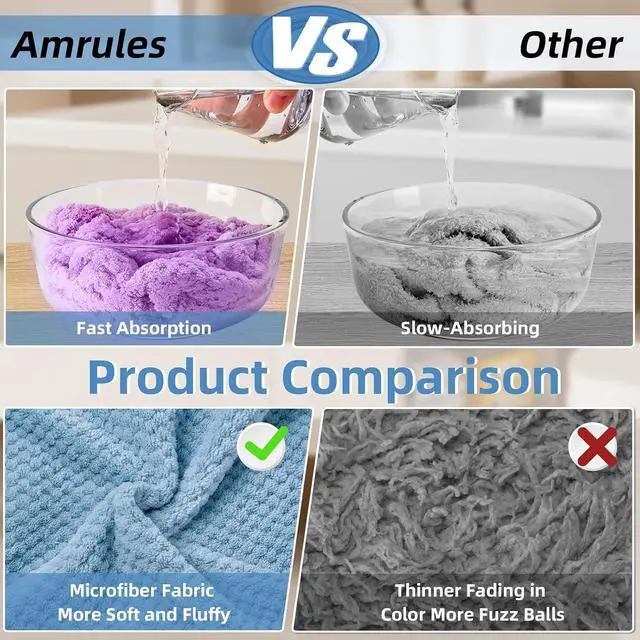 Alt view image 4 of 7 - Amrules Hair Towel Wrap, 4 Packs Turbans for Wet Hair, 9.8" x 25.6" | Includes 4 Shades Dry Hair Towel, Headbands for Curly and Long Hair - Bathroom Must-Have for Ladies