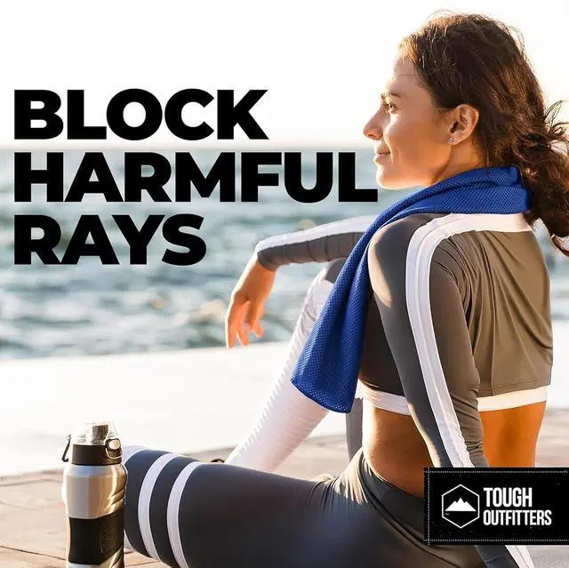 Alt view image 5 of 7 - Tough Outdoors Cooling Towels for Neck Face - Neck Cooling Towel for Hot Weather Yoga Sports Golf Sweat - Instant Cold Towel
