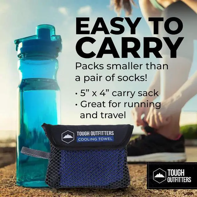 Alt view image 7 of 7 - Tough Outdoors Cooling Towels for Neck Face - Neck Cooling Towel for Hot Weather Yoga Sports Golf Sweat - Instant Cold Towel