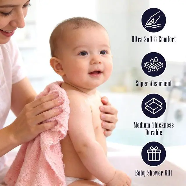 Alt view image 5 of 7 - 16 Pack Baby Washcloths - Luxury Multicolor Coral Fleece - Extra Absorbent and Soft Wash Clothes for Newborns, Infants and Toddlers - Suitable for Sensitive Skin and New Born - Baby Shower, 10x10 Inch