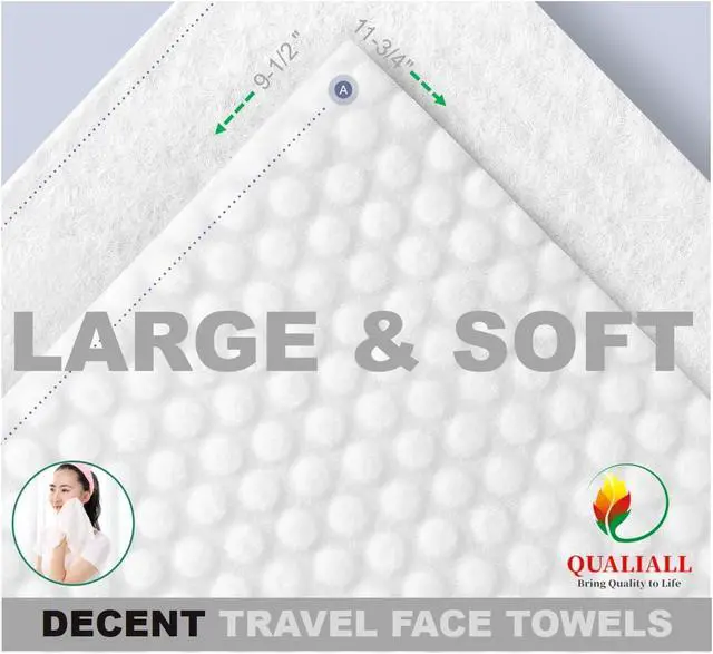 Alt view image 2 of 7 - QUALIALL Premium Compressed Towels, Pure Cotton Portable Washcloth for Camping or Travel