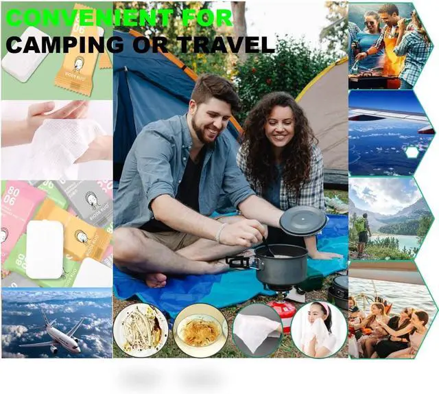 Alt view image 5 of 7 - QUALIALL Premium Compressed Towels, Pure Cotton Portable Washcloth for Camping or Travel