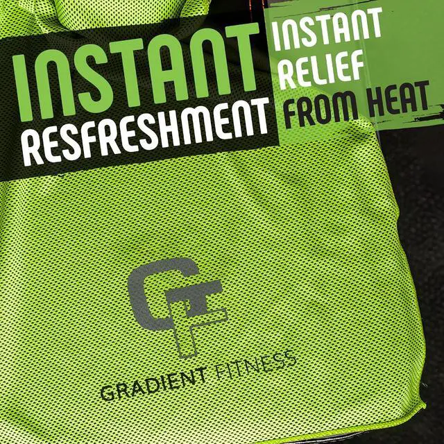 Alt view image 4 of 7 - Gradient Fitness Cooling Towels (4 Pack) - Breathable Sweat Towel, Cooling Towel for Neck & Face - Neck Cooler for Quick Cool Down for Gym, Running, Golf, Yoga, Camping & Sports (Green|Grey, 4)