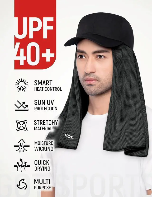 Alt view image 2 of 6 - Instant Cooling Towel Neck & Face - Sweat Rag Neck Wraps Gym Workout | 40x12 Inch, Evaporative Cooling, Wet Wring Snap Activation, Lightweight, UPF 40+, Outdoor Adventures