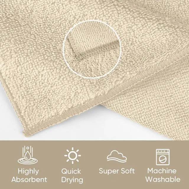 Alt view image 3 of 7 - HOMEXCEL Washcloths 24PK, Ultra Soft&Highly Absorbent Face Towels, 12X12 in | Multi-Purpose Towels, Microfiber Wash Cloths for Bathroom, Hotel, Spa, Gym, and Kitchen, Machine Washable, Brown