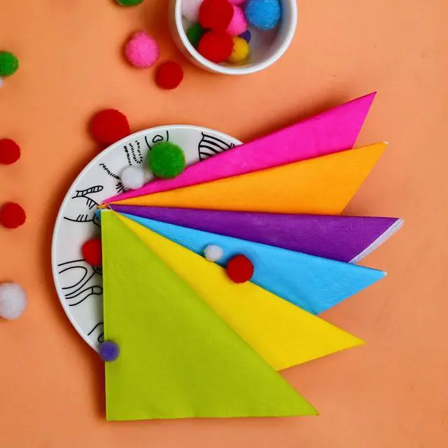 Alt view image 4 of 6 - Resinta 120 Pcs Neon Cocktail Napkins 2 Ply Disposable Paper, 6 Colors | Neon Colorful Napkin, Party Napkin, Birthday Napkins, Beverage Luncheon Paper Napkins
