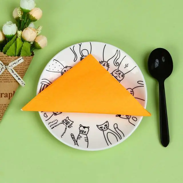 Alt view image 5 of 6 - Resinta 120 Pcs Neon Cocktail Napkins 2 Ply Disposable Paper, 6 Colors | Neon Colorful Napkin, Party Napkin, Birthday Napkins, Beverage Luncheon Paper Napkins