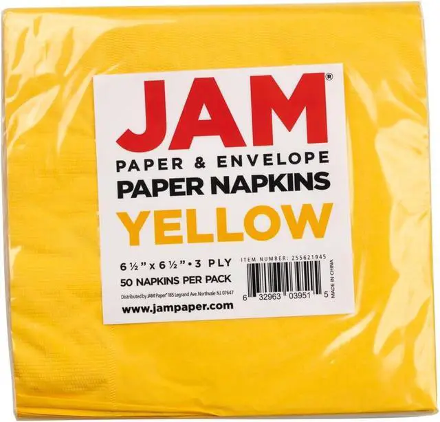 Alt view image 4 of 6 - JAM PAPER Medium Lunch Napkins - 6 1/2 x 6 1/2 - Yellow - 50/Pack