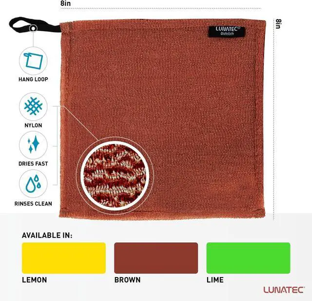 Alt view image 6 of 6 - Lunatec Odor-Free Kitchen Dishcloths. A Scrubber and scouring pad for All Surfaces. (4-Pack)