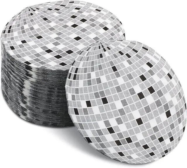 Main image of Colarr 100 Pcs Disco Ball Napkins Disco Party Supplies Wedding Decorations | Silver Ball Paper, Stylish Disposable Napkins for Cocktail Dinner, 70s 80s 90s Birthday, Bachelorette, Beverage Party Decor